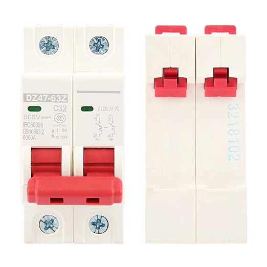 Disjuntor DC 500V 32A | 2p MCB para sistema de energia do painel solar
