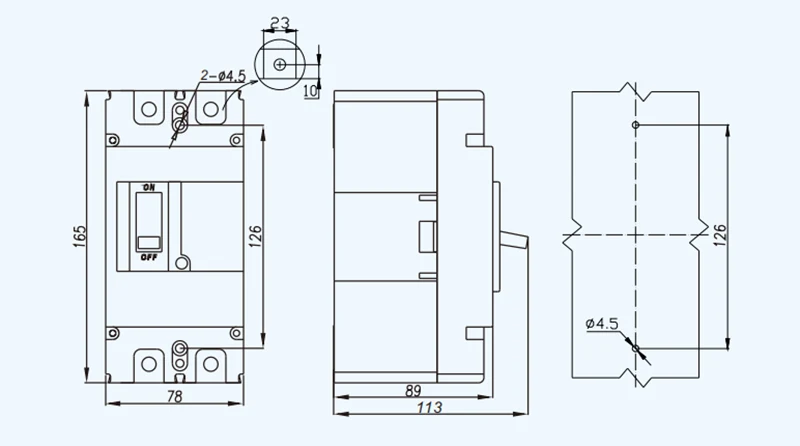 250A Circuit Breaker DC500V MCCB with PC Enclosure