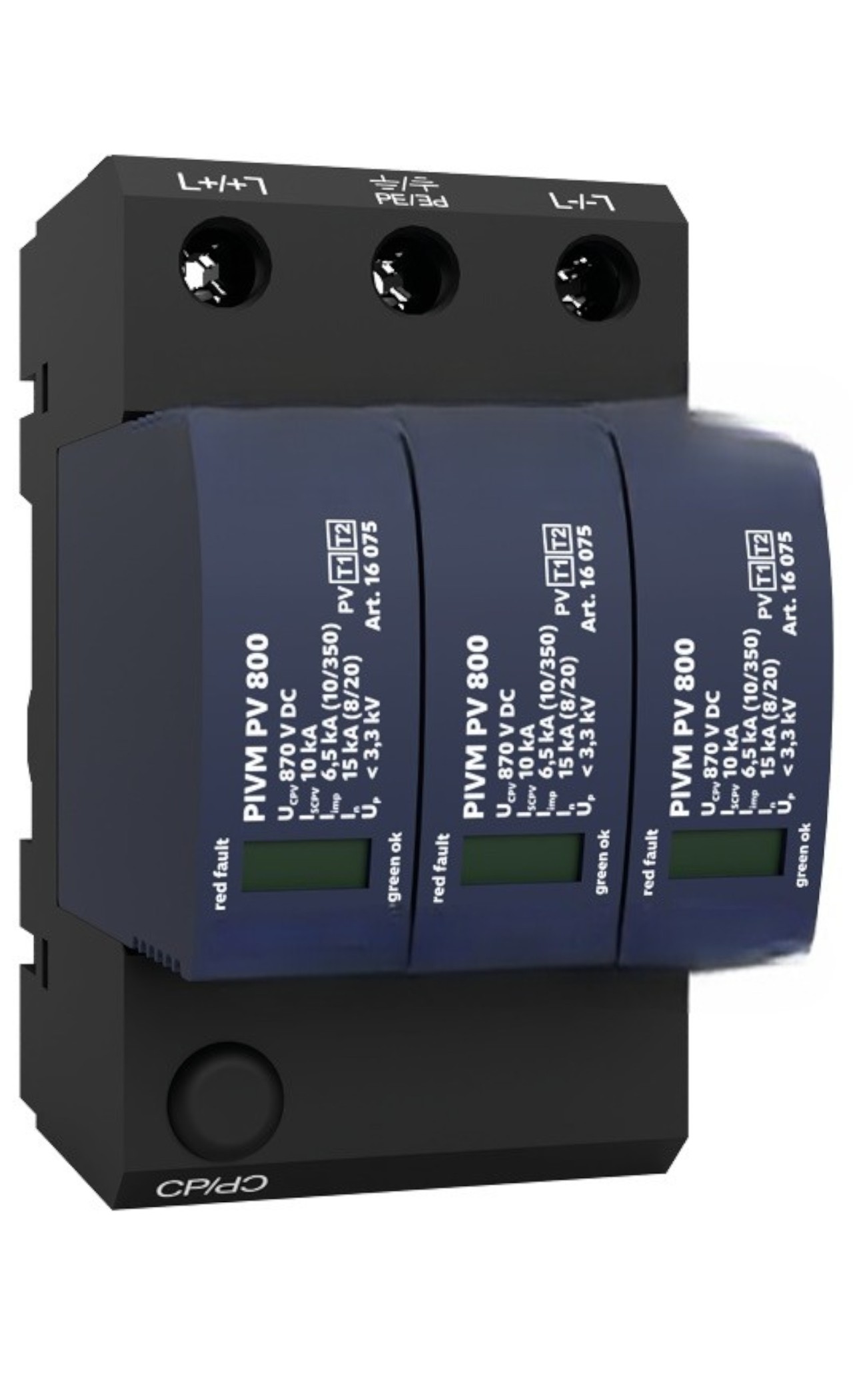 Tipo 1+2 PV SPD | Conexão Y | Sem fusível de backup | LPL III - IV