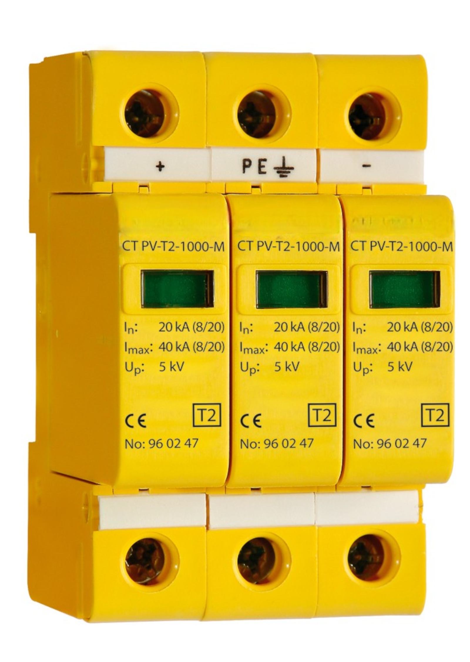 Dispositivo de proteção do Surge DC Tipo 2 com contato remoto de mudança | Din-Rail, IP20