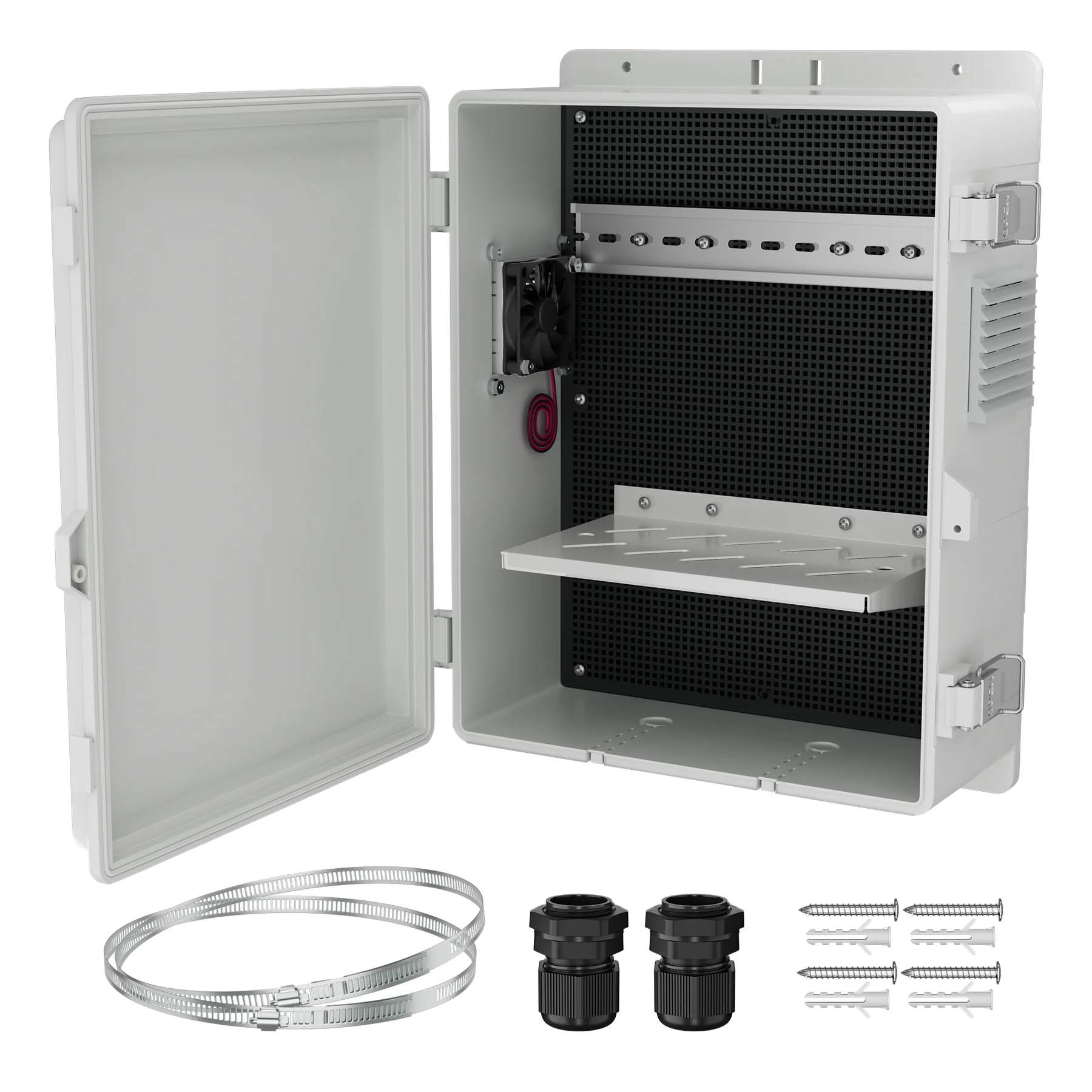 Caixa de gabinete elétrico à prova de intempéries e ventilada - montagem de pólo/parede